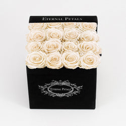 CHAMPAGNE SATIN | BLACK FLOWER BOX