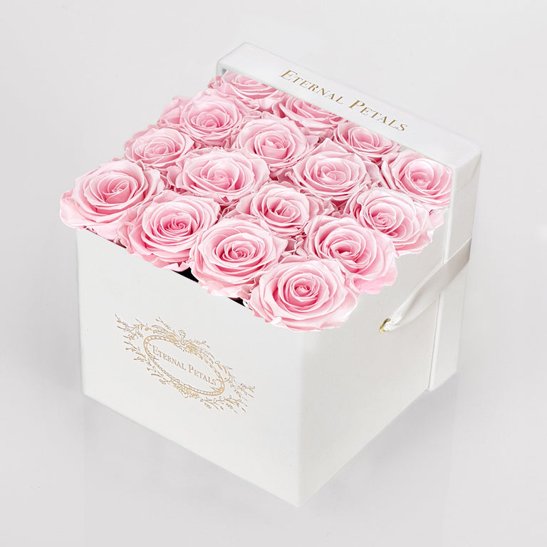 PINK SATIN | WHITE FLOWER BOX