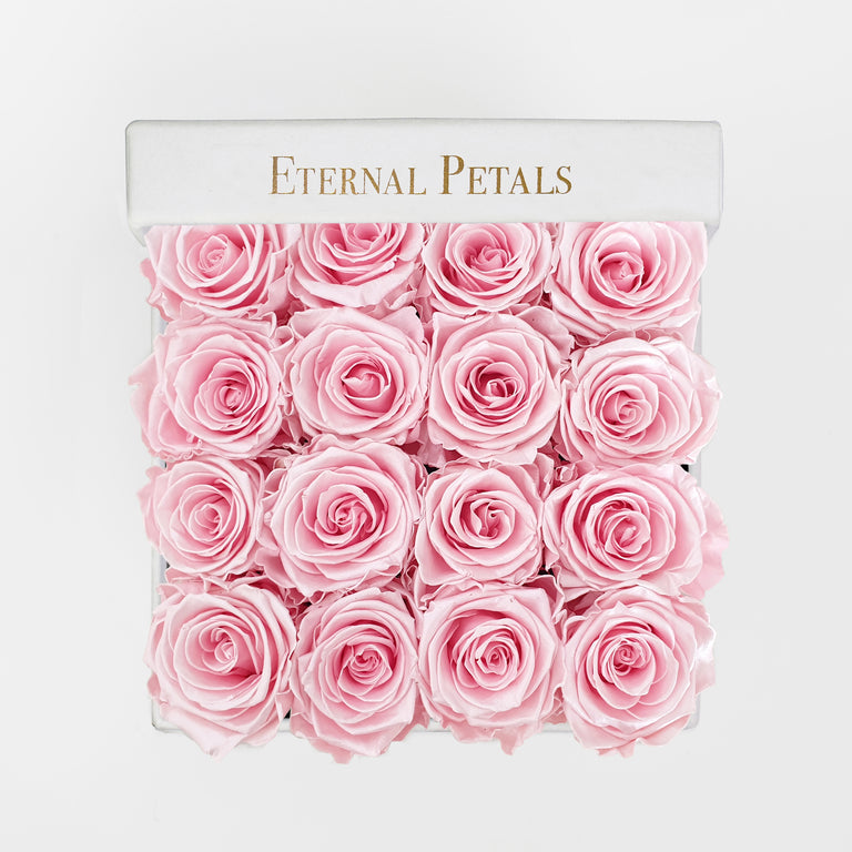 PINK SATIN | WHITE FLOWER BOX