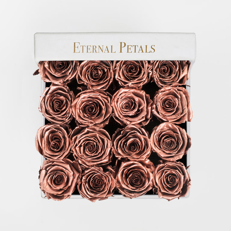 ROSE GOLD | WHITE FLOWER BOX