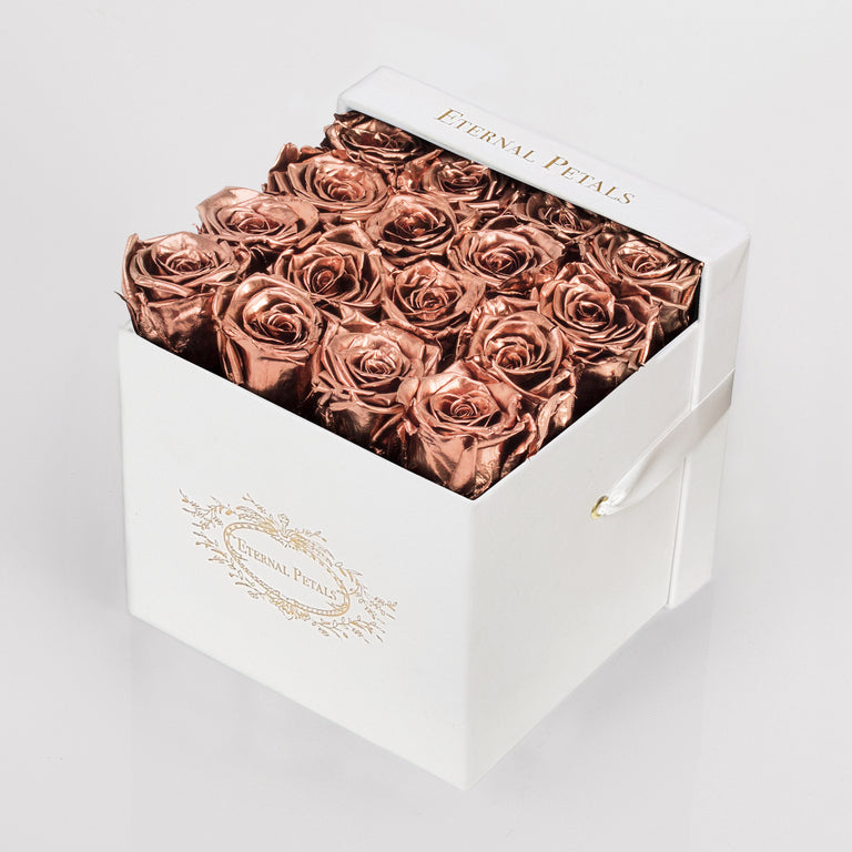 ROSE GOLD | WHITE FLOWER BOX