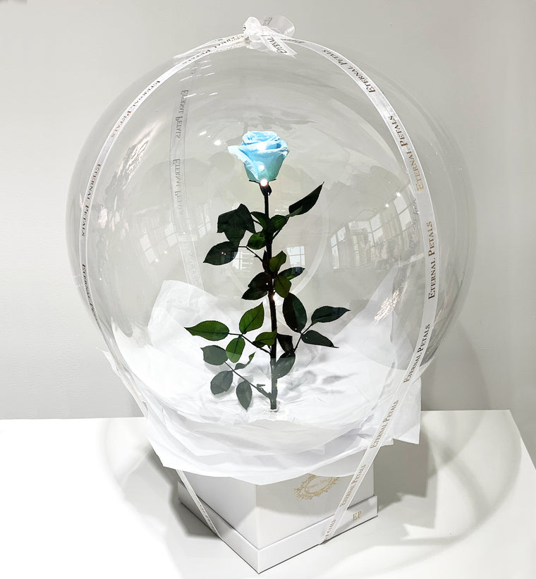 ROSE & BALLOON - WHITE FLOWER BOX (DELIVERY ONLY IN UK & UAE)