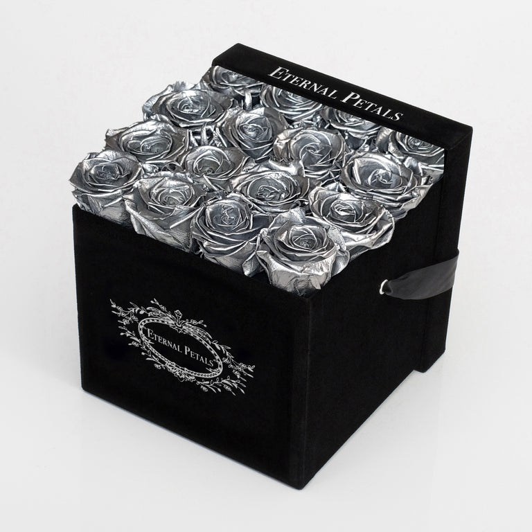 SILVER | BLACK FLOWER BOX