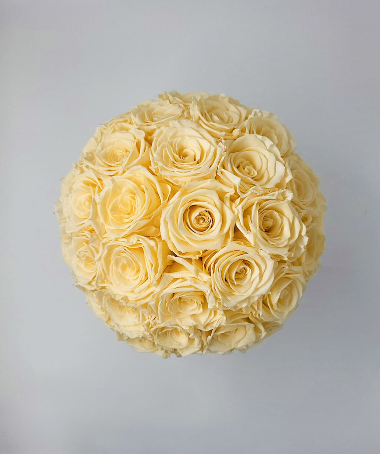 34 ROSES | WHITE ROUND BOX (CHAMPAGNE)