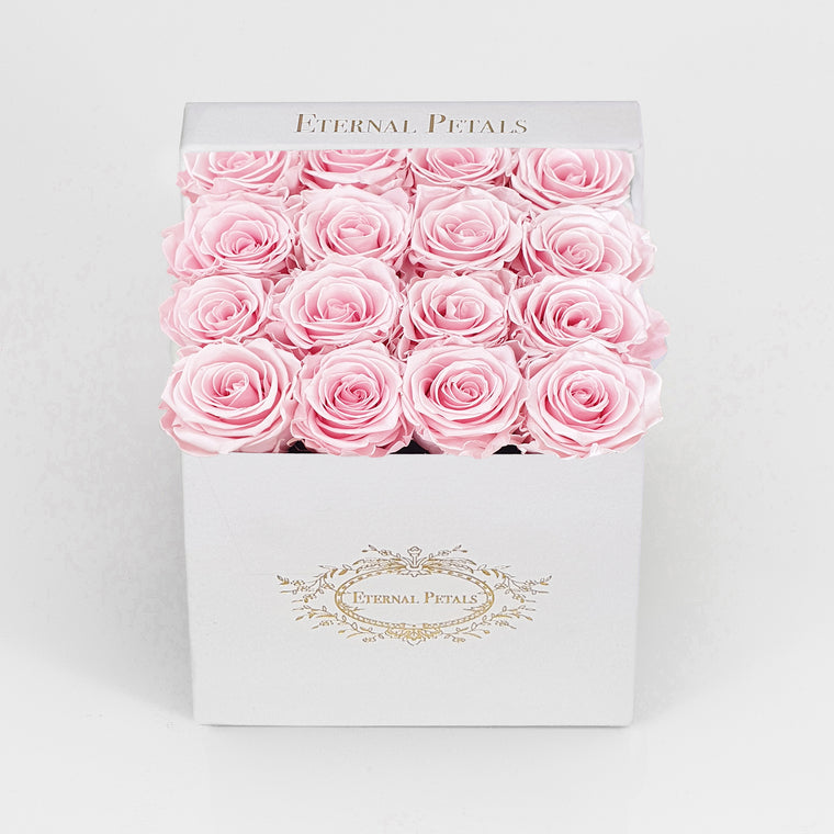PINK SATIN | WHITE FLOWER BOX