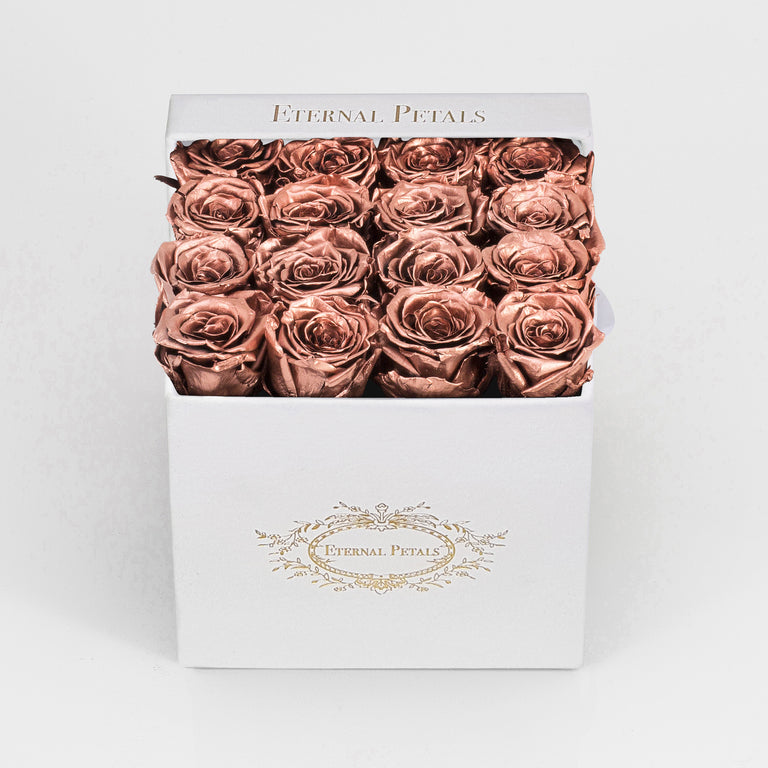 ROSE GOLD | WHITE FLOWER BOX