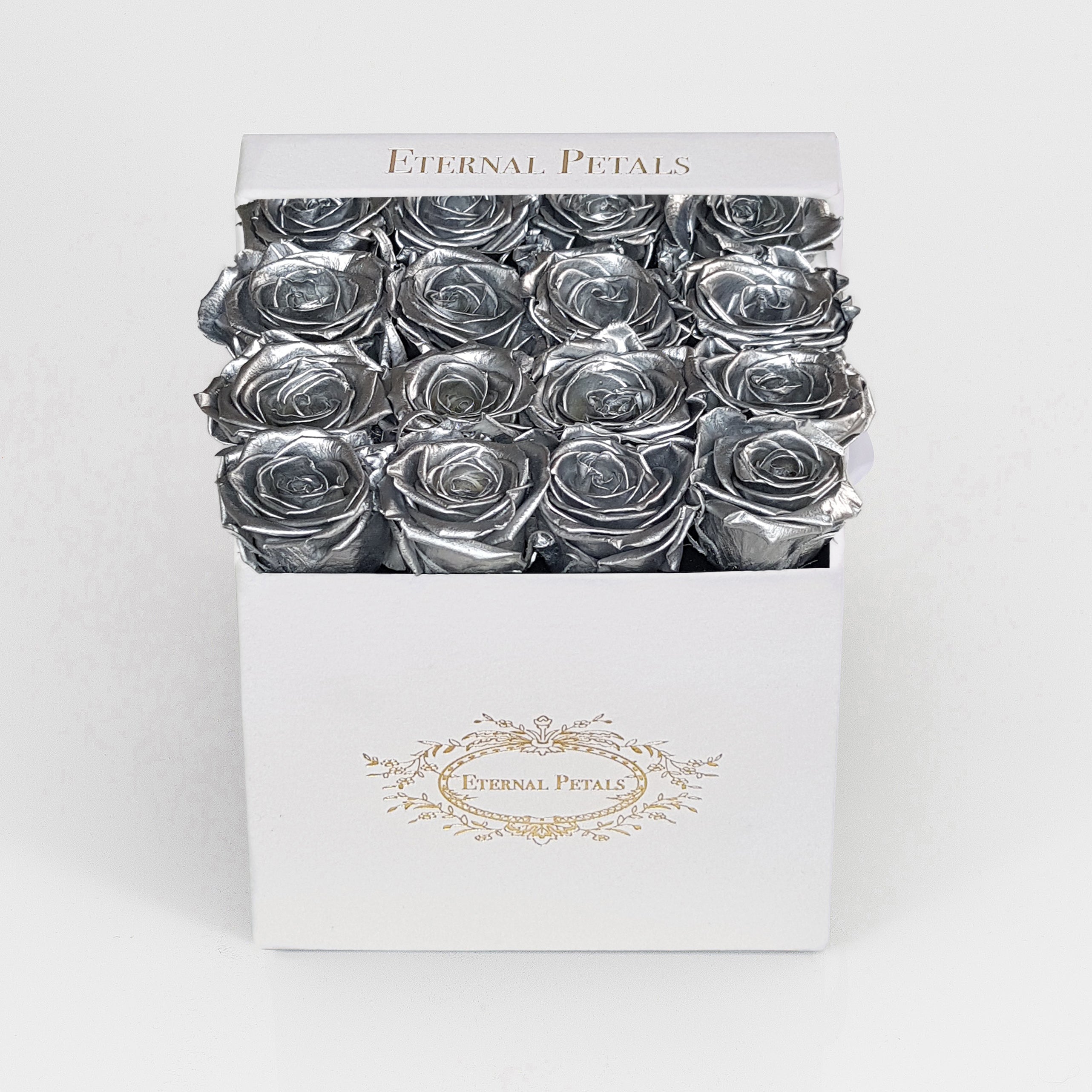 SILVER | WHITE FLOWER BOX