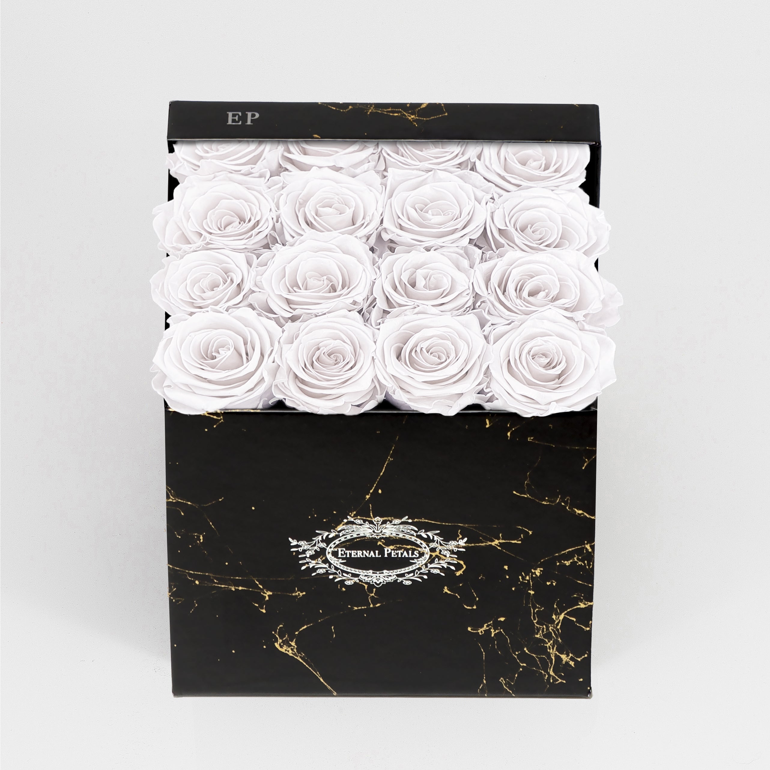 White Satin | Black Marble | One Year Roses | Flowers London – Eternal ...
