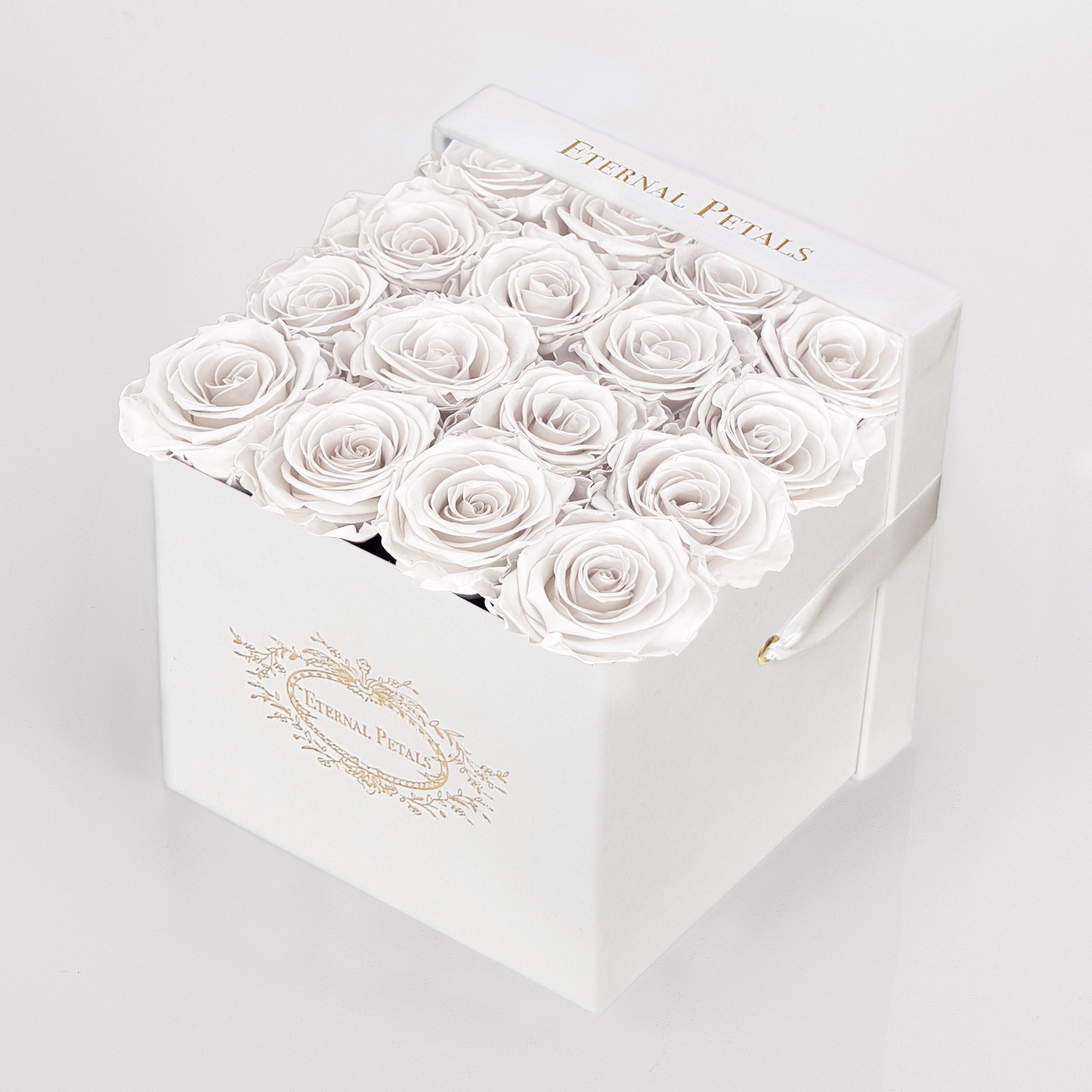 WHITE SATIN | WHITE FLOWER BOX