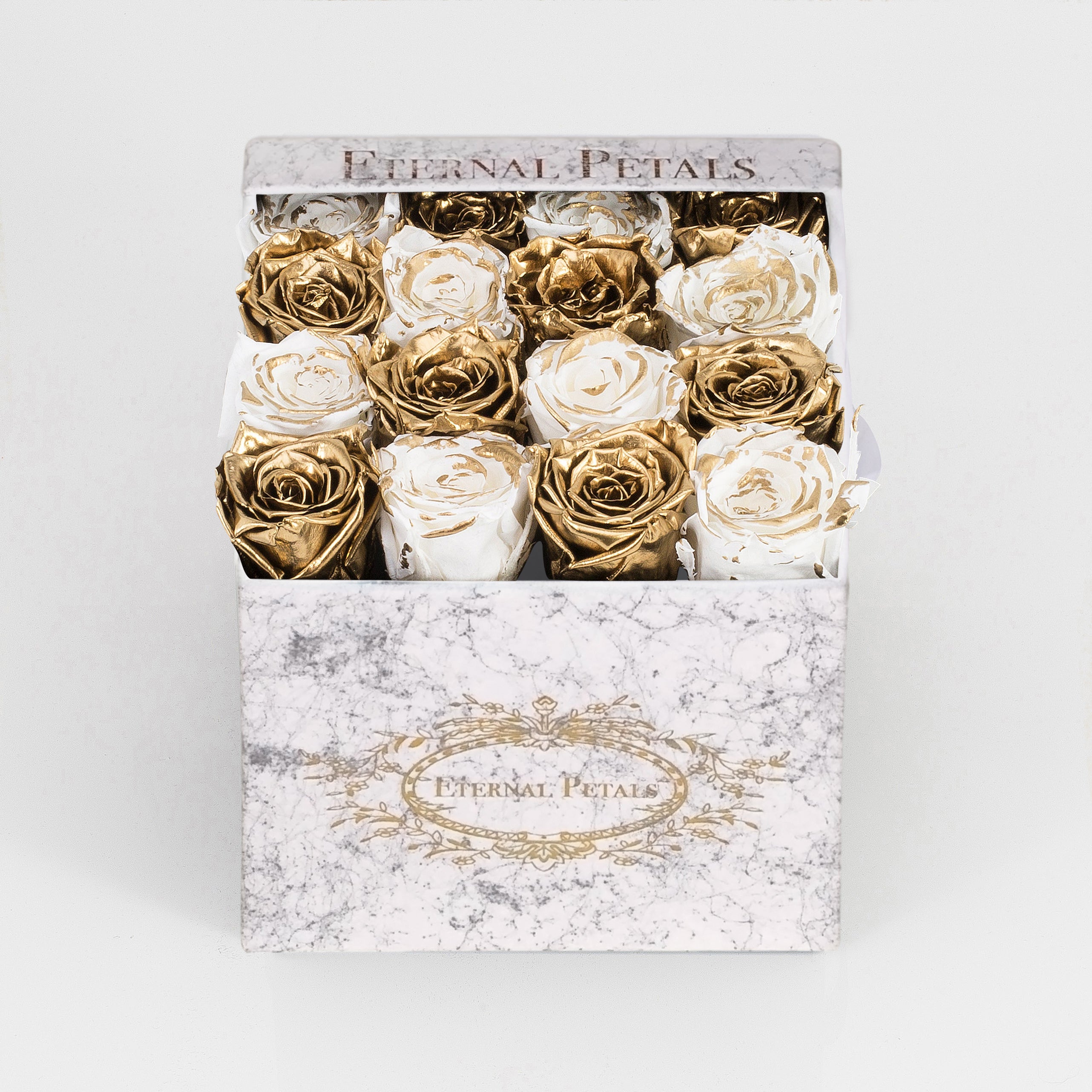 Checkers Style Real Roses | Marble Box | Wedding Flowers London ...