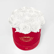 WHITE SATIN | ROUND RED